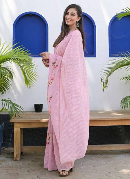 Light Pink Colour ASHIMA RIHANA DIGITAL Ethnic Wear Designer Weightless Printed Saree Collection 2604